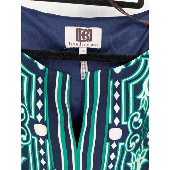 Laundry By Design Ladies Shift Dress 3/4 Sleeve Damask Pattern Lined Size 4 - Picture 3 of 14